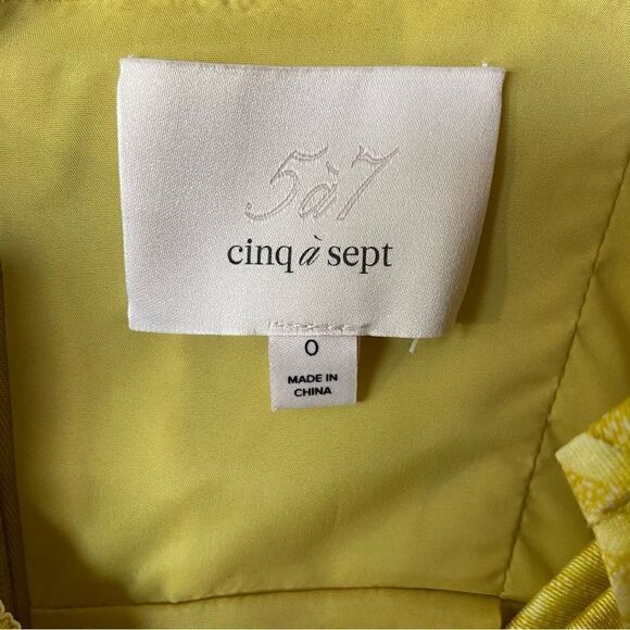 Cinq a Sept Milicent Maxi Yellow Dress Floral Print Size 2 - Picture 7 of 9